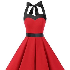Red rockabilly swing dress